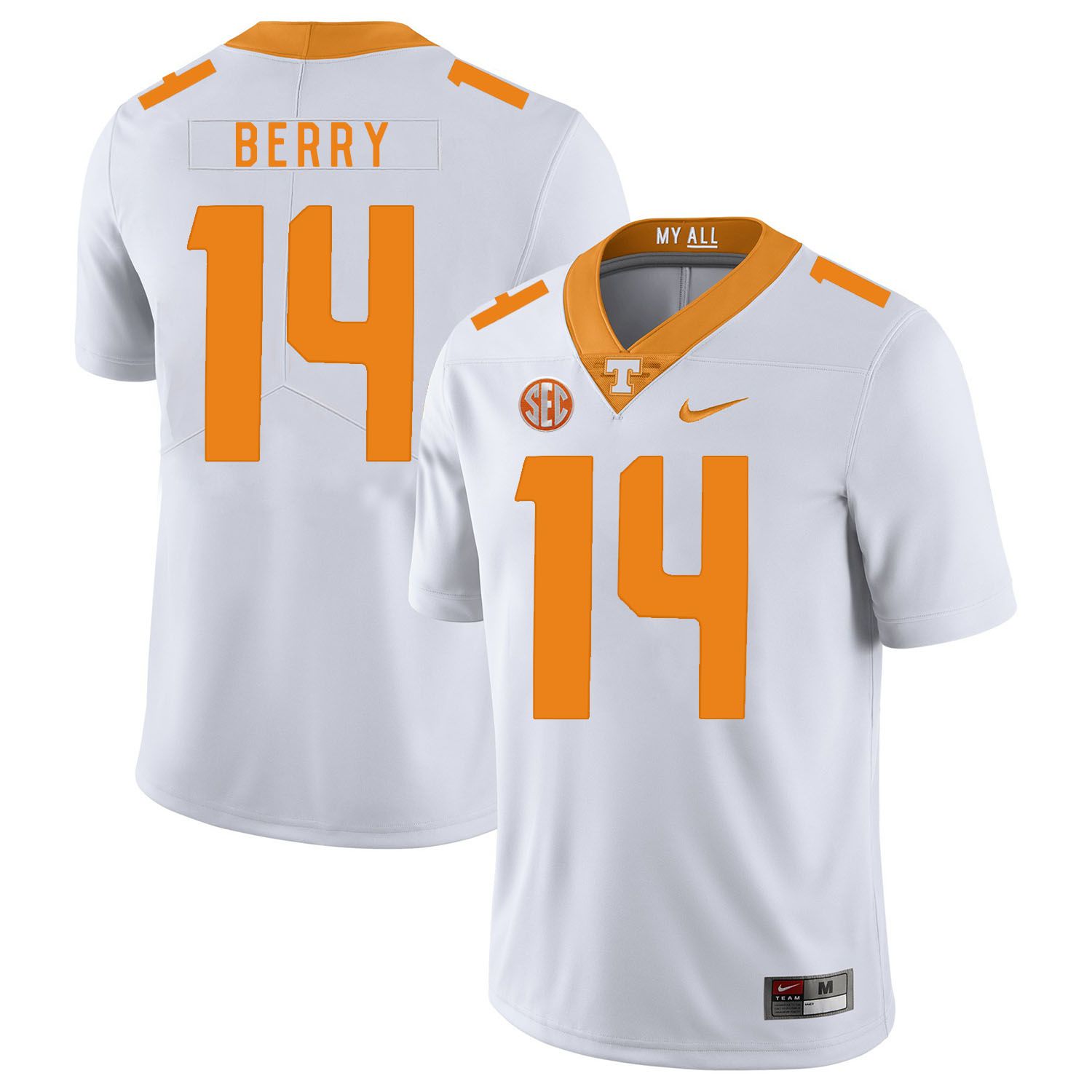 Men Tennessee Volunteers #14 Berry White Customized NCAA Jerseys